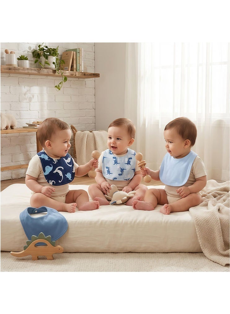 الوجبة مجموعة مرايل أطفال من 4 قطع، مصنوعة من القطن 100%، قابلة للتعديل، ماصة، مناسبة للأولاد والبنات، مرايل للجنسين، للأطفال الرضع والأطفال الصغار للتغذية والتسنين، مقاومة للبقع وجيدة التهوية - Image 3